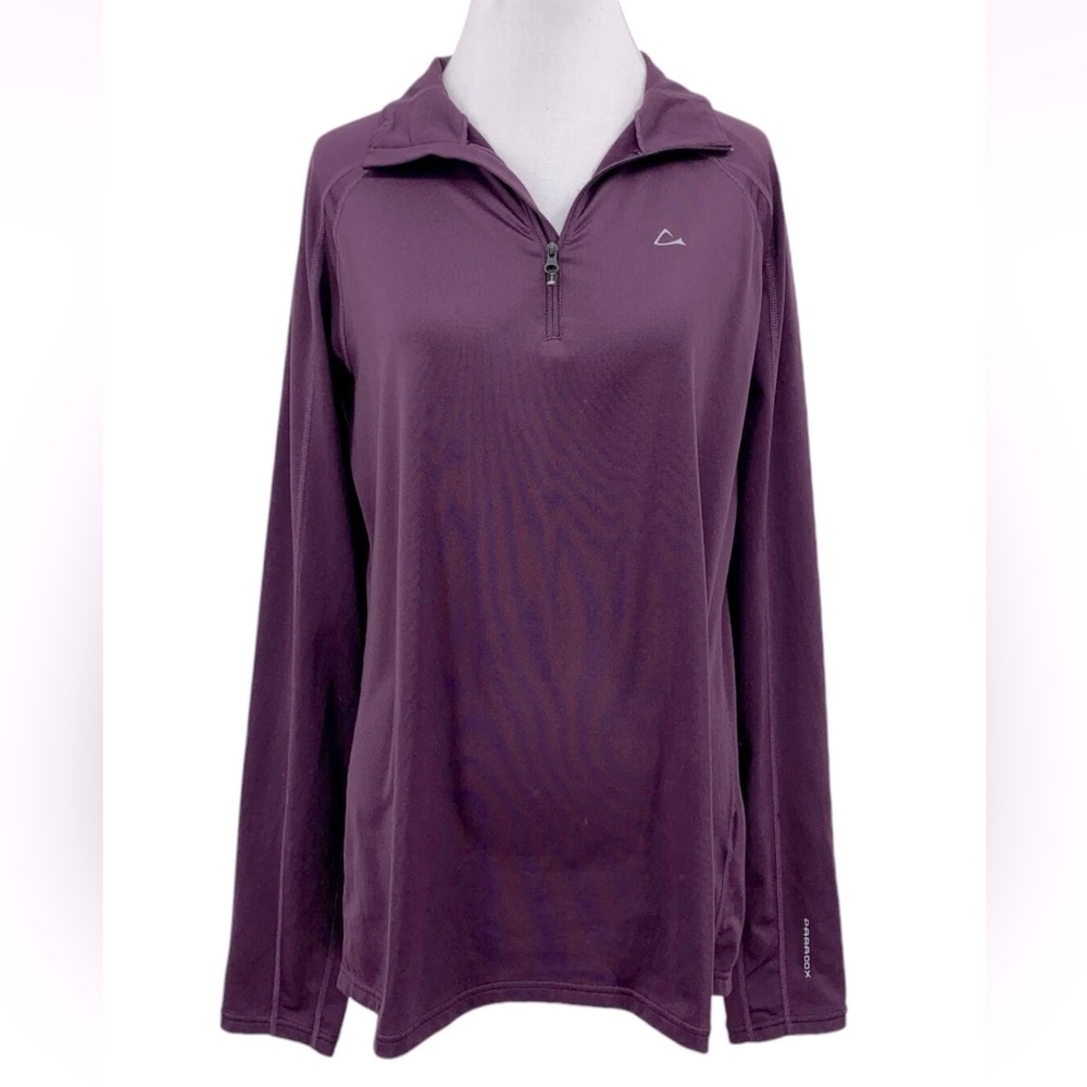 Paradox purple Large WOOL Grape Baselayer 1/4 Zip Pullover Long Sleeves Stretchy